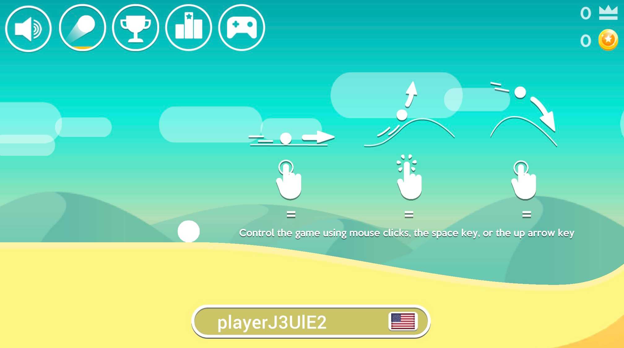 Curve Rush ball jumping over colorful sand dunes with vibrant background