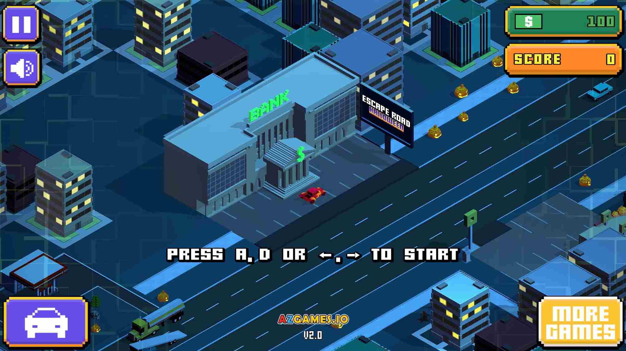 Escape Road Halloween racing gameplay with spooky atmosphere and police chase