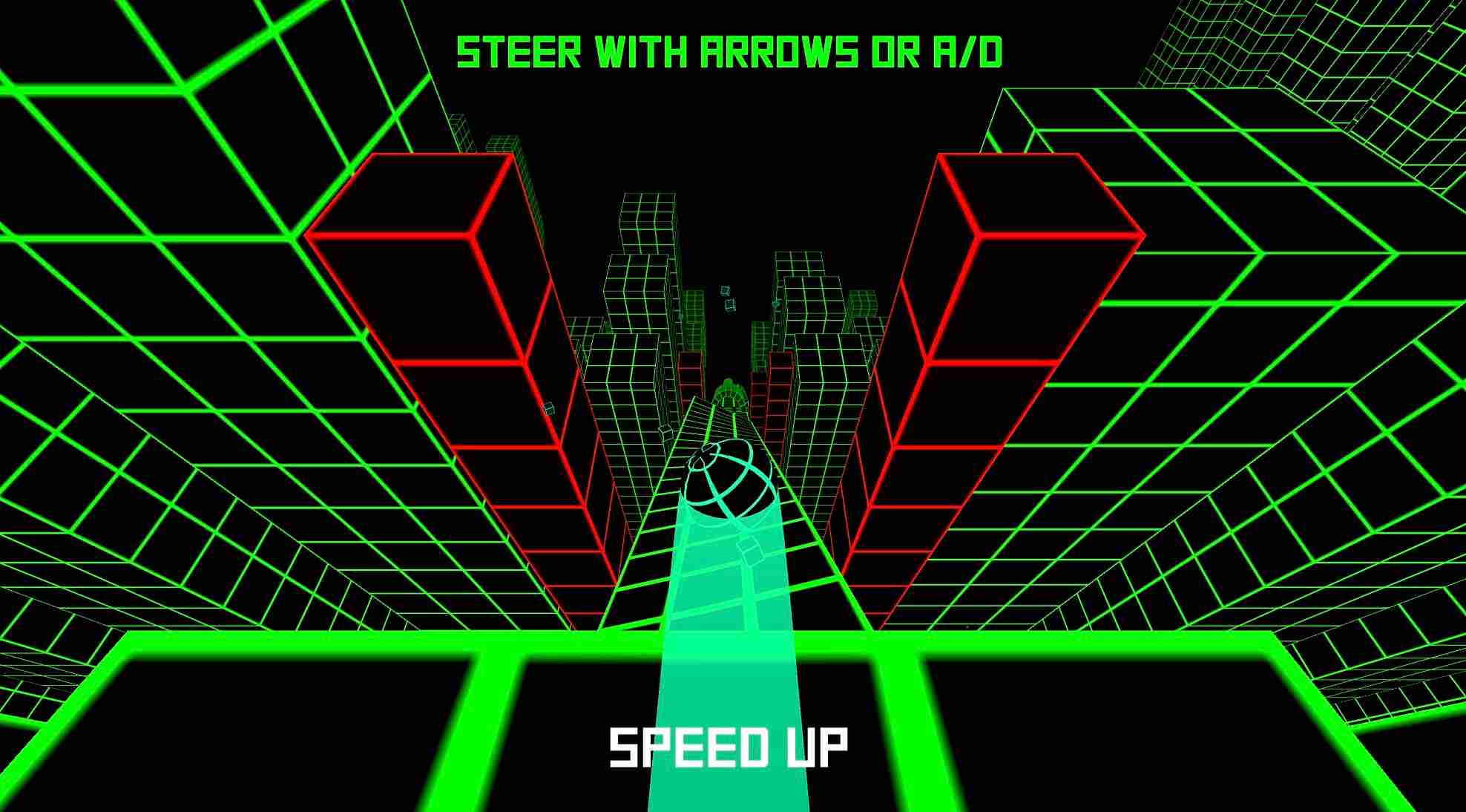 Slope 2 endless runner with futuristic neon slopes and obstacle course gameplay